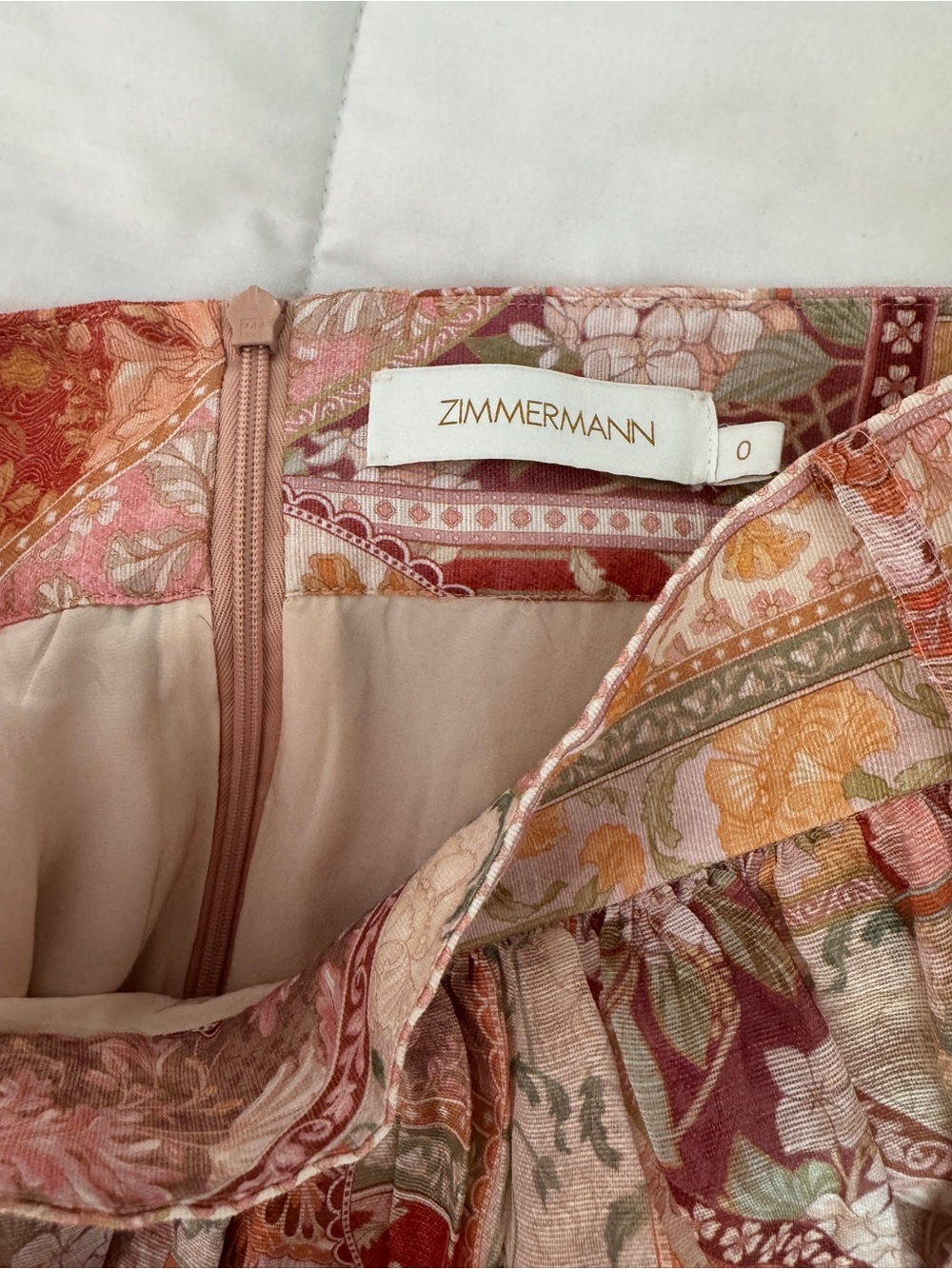 ZIMMERMANN Tiggy Paisley Linen Maxi Midi Skirt Size 0 Crystal Buckle Belt - Picture 8 of 15